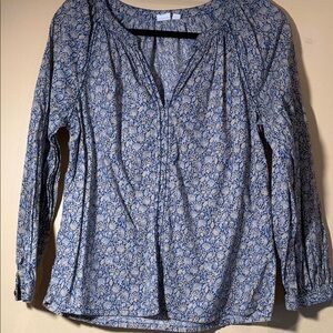 GAP Blue and Yellow Floral Blouse